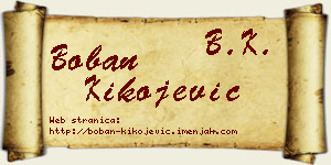 Boban Kikojević vizit kartica